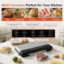 85Kpa Vacuum Sealer Machine for Food, 5-in-1 Food Saver with 20 BPA-Free Bags – Dry & Moist Modes, Compact Easy-to-Use Vacuum Sealer for Meal Prep (SJ2085)
