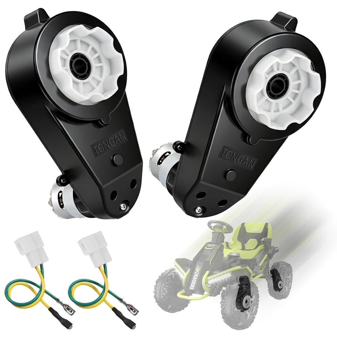 2 Pcs 24V Powered Wheels Motor Upgrade Gearbox for Ride On Toys 24v RS555 40000RPM High Speed Drive Engine Motor Upgrade Gearbox Replacement Parts