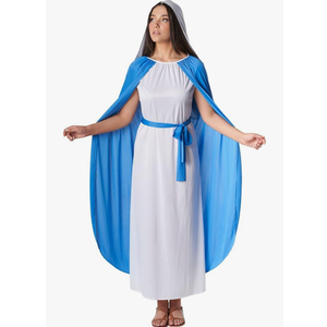 Morph Costumes Virgin Mary Costume For Women Blue Biblical Christmas Nativity Outfit For Adults Holiday Celebrations, Size Small
