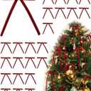 Velvet Christmas Tree Bows – 24 Pcs Holiday Bows (3/8" Wide, 5x7) with Star Clips – Easy Hanging for Tree, Wreath, Gifts & Décor (Black)