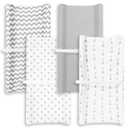 Premium Baby Changing Pad Covers 4 Pack Boy or Girl Changing Pad Cover Pure Jersey Machine Washable Grey and White Changing Table Cover Diaper Changing Pad Cover Sheets