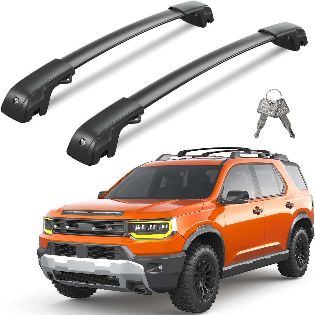 Wonderdriver 300lbs Lockable Roof Rack Cross Bars Compatible with 2026 Honda Passport, Heavy Duty Aluminum Roof Rails Crossbars Cargo Canoe Black Rooftop Cargo Carrier.
