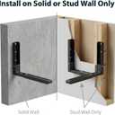 QWORK Adjustable Steel Microwave Wall Mount Brackets 11.7–17.3 in Extension – Heavy Support for Kitchen, Pantry & Workshop