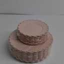 LIYH 60 Pcs Pink Plastic Plates with Gold Disposable Plates Includes: 30 Dinner 10.25" and 30 Dessert Plate 7.5" Gold Plastic Baby Shower Plate Set