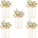 23.6inch Wedding Centerpieces for Tables,5pcs Gold Centerpieces,Tall Column Geometric Floral Vase for Birthday Party Event Table Decoration(Gold,23.6inch)