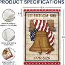 250 Years Anniversary USA Flag - 1776-2026 Memorial Day Garden Decor, Let Freedom Ring Patriotic Flags, Rustic USA Anniversary Flag, Double-sided Independence July 4th Garden Flags