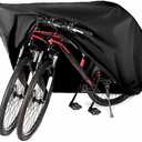 AngLink Bike Cover for 2 Bikes - 210D Oxford Outdoor Waterproof Bicycle Covers with Lock Hole, All Weather Protection Bikes Storage Cover for Mountain Road Electric Beach Cruiser Hybrid XXL