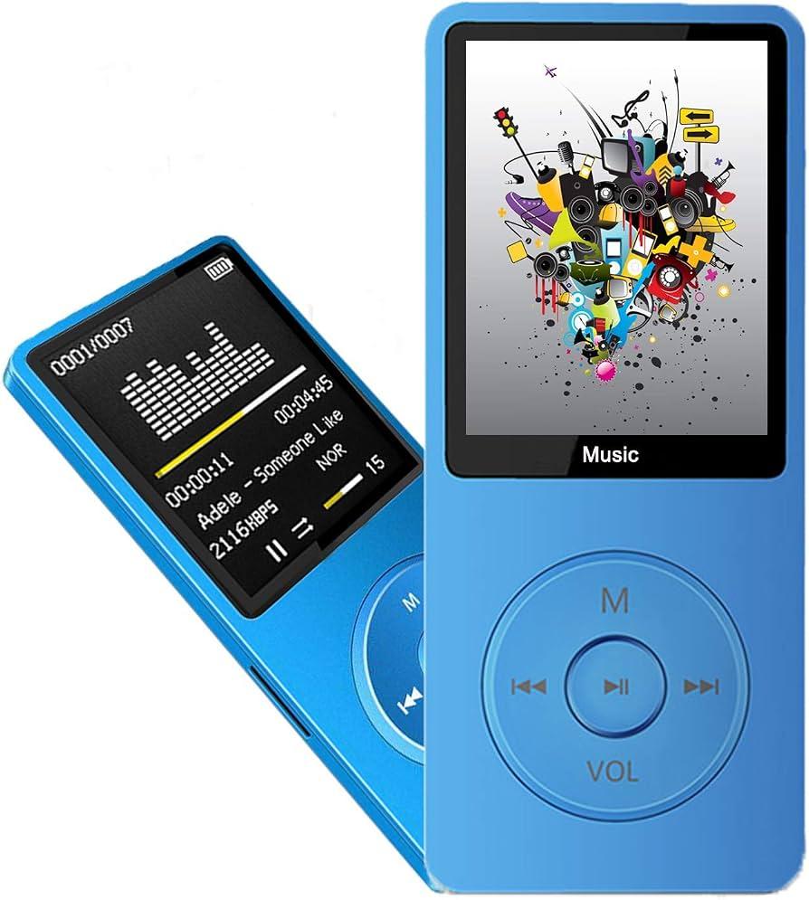 MP3 Player, Music Player with 16GB Micro SD Card, Buildin Speaker/Photo/Video Play/FM Radio/Voice Recorder/EBook Reader, Supports up to 128GB (Dark Blue)