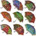 Bohemian Handmade Design Cotton Multi Color Cotton Fashion Multi Colored Umbrella Embroidery Boho Umbrellas Parasol (10 Pcs lot)