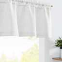 jinchan Sheer Valance Curtain Linen Textured Valance for Kitchen Living Room Bedroom Voile Window Light Filtering Farmhouse Country Rod Pocket 1 Panel 16 Inch Length White