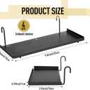 Yaocom 4 Pcs Gridwall Shelf Hooks Rack and Hanging Shelf for Wire Grid Panel Grid Panel Accessories Black Metal Wall Shelves for Home Garage Retail