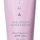 TATCHA The Milky Sunscreen, Broad Spectrum SPF 50+ PA+++ | Daily Light-Weight Sun Protection with No White Cast | Visible Sun Damage Correction for All Skin Types with Ectoin, Vitamin E, and Aloe