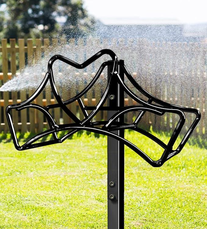Outdoor Garden Hose Holder, Black Metal Freestanding Water Pipe Hanger, Rustproof Weather Resistant Storage Rack, 45-Inch Height