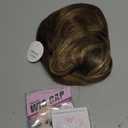 RENERSHOW Brown Short Wigs for White Women 12inch Layered Brown mix Blonde Mid-length Pixie Bob Wig with Bangs Straight Heat Synthetic Natural Daily Party Average Size Wig