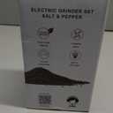 Electric Salt and Pepper Grinder Set Automatic Battery Pepper Mill Shakers Adjustable Coarseness Upgraded Larger Capacity with Led Home and Kitchen Appliances Birthday Gifts for Women Mom (Black)