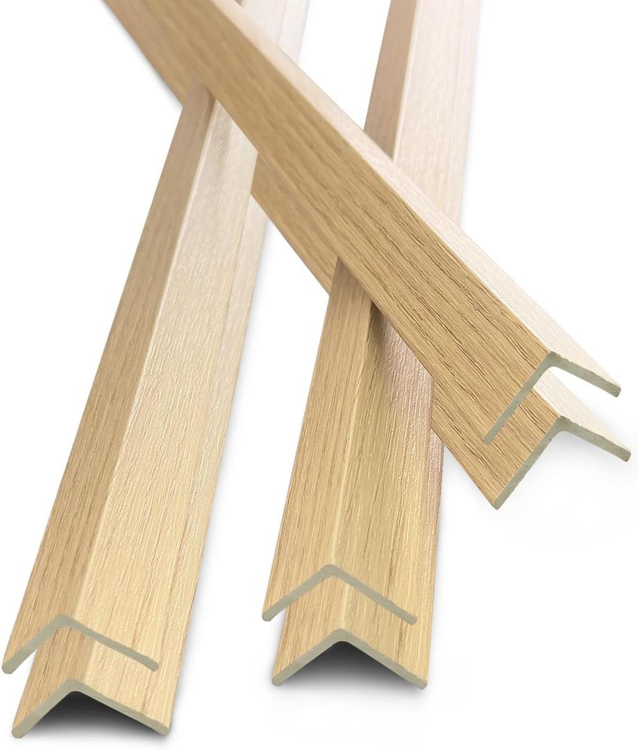 6Pcs 48" Wall Corner Protector,Pre-Cut Wall Corner Protector Guard Protection,Wood Grain Corner Trim for Door,Window Frames,Wooden Wall Edges (6Pcs-Oak)