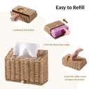 Unjumbly Hand Towel Box Cover, Designed for Kleenex Disposable Hand Towels, Paper Rope Tissue Box for Bathroom, Powder Room, Bedroom (Brown)