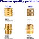 Solid brass Garden Hose Fittings Connectors Adapter Heavy Duty Brass Repair Male, Female faucet leader coupler dual water hose connector (3/4" GHT Double Male Double Female 4 Pcs)