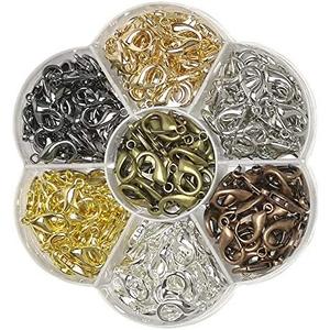 Chenkou Craft 1 Box Around 210pcs 7 Colors Lobster Clasp Jewelry Making Repairing (16x9mm)
