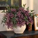 Juxdp 4 Pcs Artificial Nandina Berry Stem for Vase - 36" Realistic Faux Berry Spray, Fake Plant Branches with Stems for DIY Bouquet, Shower, Farmhouse, Mantel, Home Decor (Dusty Plum)