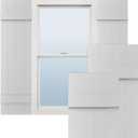 Ekena Millwork Lifetime Vinyl LJ4S14X04700WH Standard Four Board Joined, Board-n-Batten Vinyl Shutters, w/Installation Shutter-Lok's & Matching Screws (Per Pair), 14"W x 47"H, White
