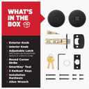 Kwikset Pismo Entry Door Knob with Lock and Key, Secure Keyed Handle Exterior, Front Entrance and Bedroom, Matte Black, Pick Resistant SmartKey Rekey Security and Microban