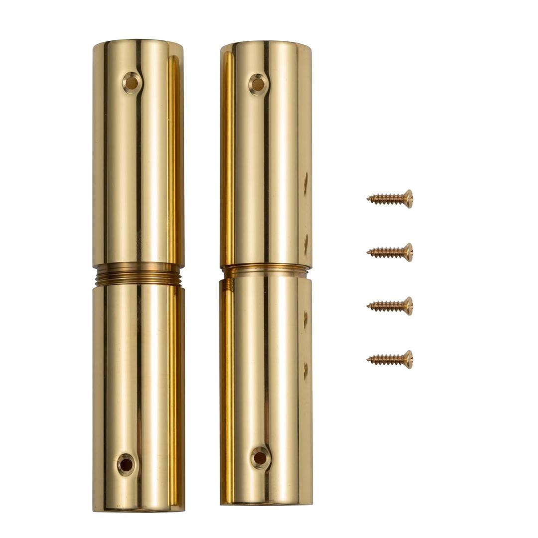 FRF FLAG 2PCS Brass Flagpole Screw Joint for Wood Poles, Screw Joint for 1-1/4 Inch Diameter Oak Poles