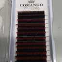 Orange Red Ombre Colored Lash Extension 0.07 C Curl 8-14mm Mix Tray, CoMango Black Gradient Orange Red Easy Fan Volume Eyelash Extensions, Lashes Soft Matte Salon Use, Self Fanning Volume Lashes！