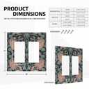 Rougui Decorative Outlet Covers William Morris Green Plant Boho Leaf Pink Peacocks 2 Gang Wall Plate Double Rocker Decora Light Switch Cover Plate Jumbo Dual Electrical GFCI Switch Plate Cover (2-Gang Rocker /4.6 x 4.5 IN)