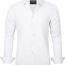 J.VER Boy's Long Sleeve Dress Shirts Solid Stretch Wrinkle-Free Shirt Kids Casual Button Down Shirts School Uniform (8-9 Years, White)