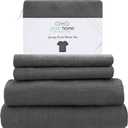 Posh Home Jersey Knit Sheet Set – 4-Piece Jersey Bed Sheets – T-Shirt Breathable & Soft Cotton Jersey Sheets - Includes Flat Sheet, Jersey Fitted Sheet, & 2 Pillowcases - King Jersey Sheets, Gray