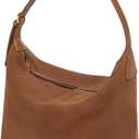 Medium Suede Hobo Bags for Women 10.6 Inch, Matte Faux Leather Shoulder Bag with Adjustable Strap, Slouchy Crossbody Purse