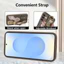 Silicone Case for Samsung Galaxy S25 Plus with Strap, Cute Flower Floral Phone Case for Girl Women, Adjustable Finger Strap Shockproof Protective Cover, Brown Flowers