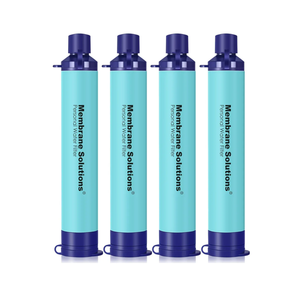 Membrane Solutions Straw Water Filter S1, NSF/ANSI 42&372&401 certificated, Survival Filtration Portable Gear, Emergency Preparedness, Supply for Drinking Hiking Camping Team Family Outing