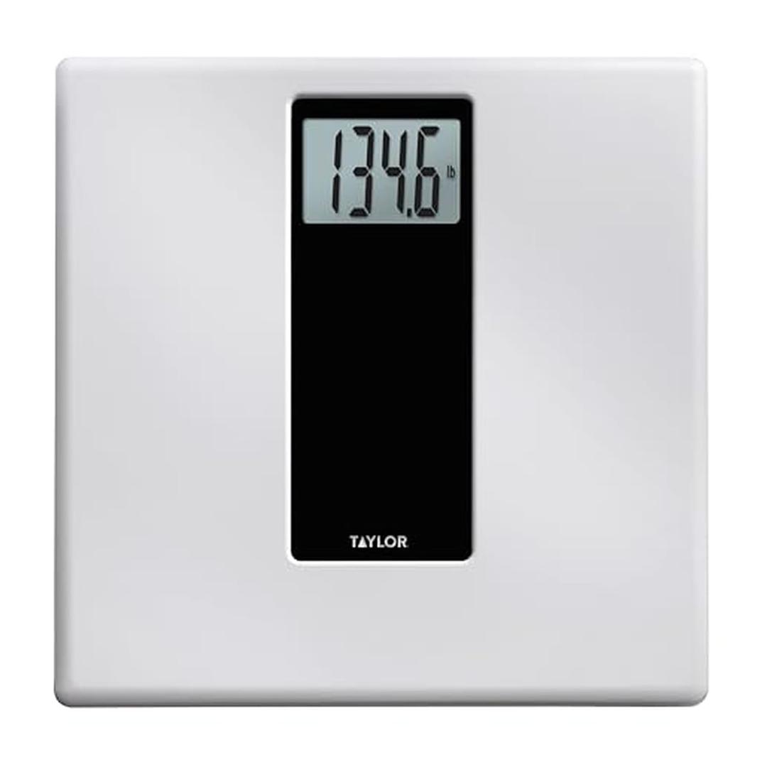 Taylor Digital Glass Bathroom Scale for Body Weight, 400 lb Capacity, Durable Tempered Glass Platform and Easy to Read, White (No Size)