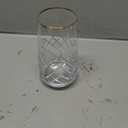 Mat Cut Glass Gold Rimmed Highball Glasses Set of 6, Handmade Tall Glass Cups for Cocktail, Long Drink, Water, Juice, Ice Tea, Mojito, 16 oz (Grass)