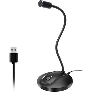 JOUNIVO USB Microphone, 360 Degree Adjustable Gooseneck Design, Mute Button & LED Indicator, Noise-Canceling Technology, Plug & Play, Compatible with Windows & MacOS (JV-601)
