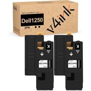 v4ink High Yield Compatible Toner Cartridge Replacement for Dell 1250 810WH (Black 2-Pack) for use in Dell 1250c C1760nw 1350cnw 1355cn 1355cnw C1765nf C1765nfw dell 1350 1355 C1760 C1765 Printer (BK)