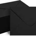 50 Packs of A7 Envelopes for Invitation, Black 5x7 Envelopes with V Flap, Great for Graduation, Invitation, Baby Shower, Wedding and RSVP Cards (Black)