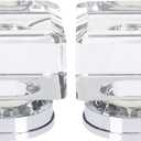 DOITOOL Clear Square Crystal Drawer Knobs 1.37In Stylish Cabinet Handles for Dressers Wardrobes Kitchen Furniture Hardware Set of 2