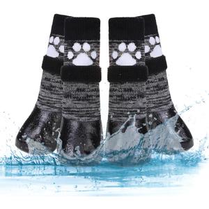 KOOLTAIL Non Slip Dog Socks to Prevent Licking Paws for Hardwood Floors, Dog Boots Shoes for Hot/Cold Pavement with Grippers Traction Control, Waterproof Paw Protector for Small Medium Large, XL