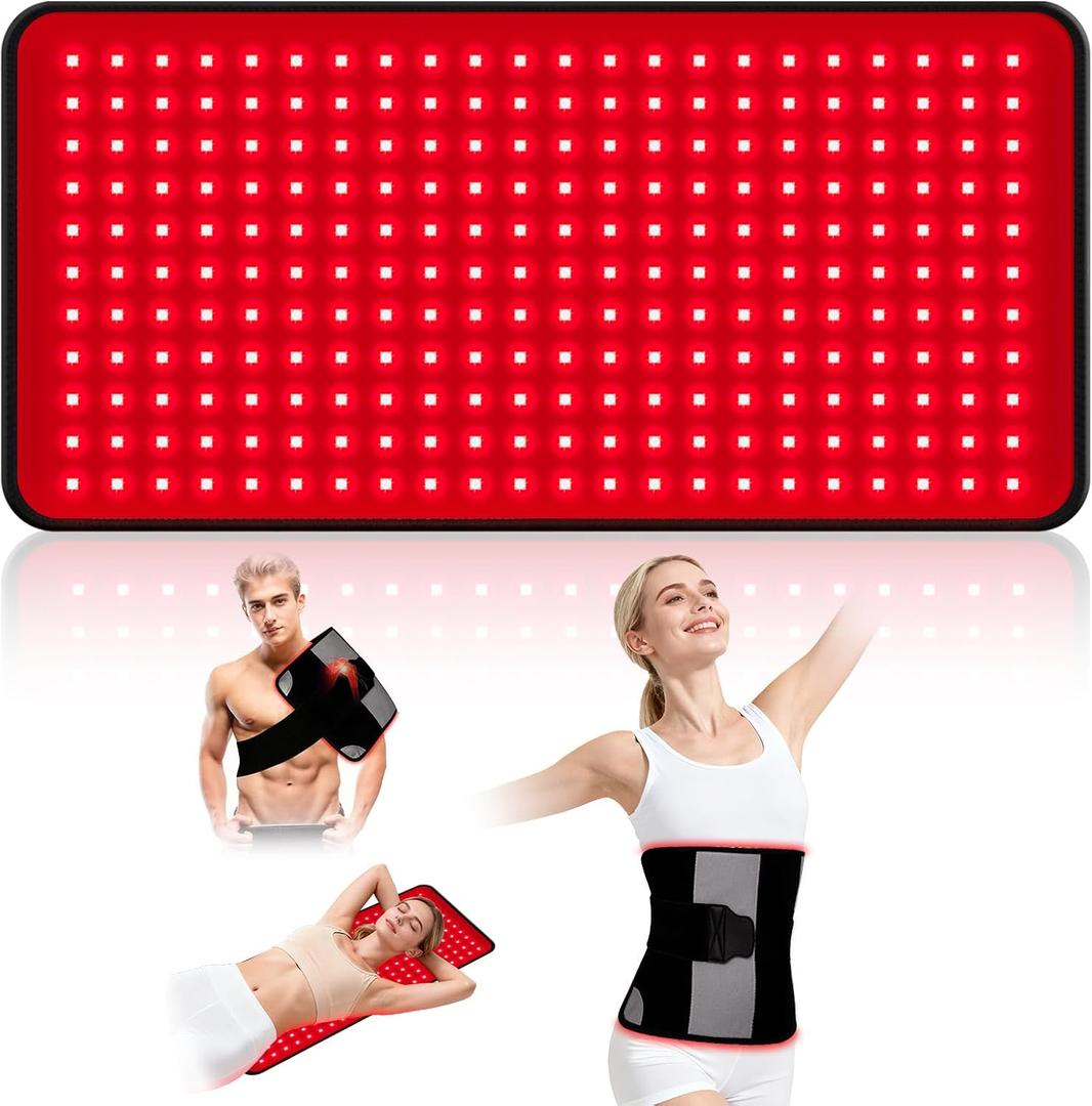 Red Light Therapy for Body, 242 LEDs Infrared Light Therapy for Body Back Waist Shoulder Knee Joint with 660nm & 850nm,24" x 12" Large Size Pad with 3 Modes,Timer, Red Light Therapy Belt