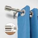 Brushed Nickel Curtain Rods for Window 36 to 72 Inch, 2 Pack Drapery Rods, Adjustable Heavy Duty 1-Inch Thicken Window Treatment Rods with Cap Finials