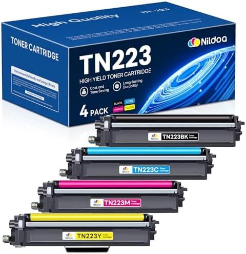 TN-223 TN223BK/C/M/Y Toner Cartridge Replacement for Brother TN223 TN 223 TN2234PK TN-223BK/C/M/Y Ink Cartridge, TN223 Black/Cyan/Magenta/Yellow Toner Cartridges Set