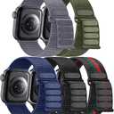 Maledan Bands Compatible with Apple Watch Band 42mm 44mm 45mm 49mm 38mm 40mm 41mm Men Women, Sport Loop Strap Bracelet Replacement Wristband for Apple iWatch Series 11 10 9 8 7 6 5 4 3 SE Ultra 2 (Black/ Stripes/ Blue Gray/ Dark Green/ Navy Blue)