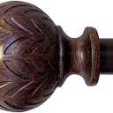 Hermosa 86-128 Inch Adjustable Curtain Rod Set, 5/8 Inch Diameter in Walnut