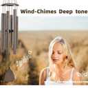 FSVGYY Wind-Chimes-Outdoor-Deep-Tone, Large Soothing Melodic Tones Windchimes, Wind Chimes for Outside, Memorial Wind Chime Best Gift for Mom Women Grandma Neighbors(32" Brown Coated Aluminum)