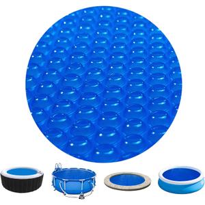 AURSK Solar Pool Cover,12mil 8 Foot Round Solar Pool Thermal Blanket for Above-Ground Pools,Hot Tub Bubble Cover,Blue 8FT