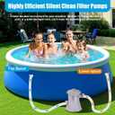 300 Gallons Above Ground Round Pool Filter Pump,Household Inflatable Pool Filter Pump System Kit Cleaning Tool+ Filter Cartridge,Uses Type A or C Filter Cartridge