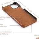 | iPhone 14 Plus Leather Case with Magsafe - Genuine Leather iPhone 14 Plus Case | Premium Full Grain Leather Case for iPhone 14 Plus Brown